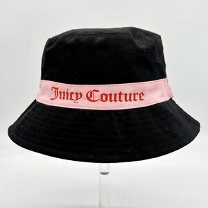 Vintage Juicy Couture Los Angeles Bucket Hat Cap Y2K Black and Pink New OS